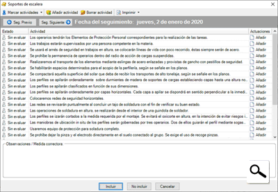 Ampliar fichas de comprobaci�n de las medidas de seguridad