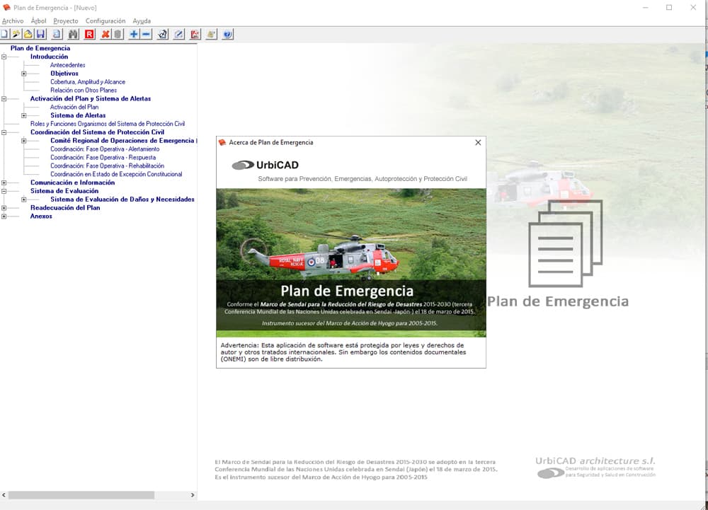 Planes de Emergencia de Proteccin Civil: Imagen pantalla aplicacin de software
