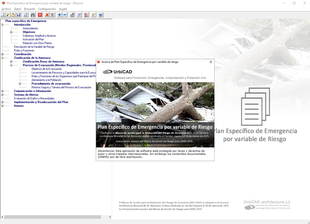 Planes de Emergencia de Proteccin Civil: Imagen pantalla aplicacin de software