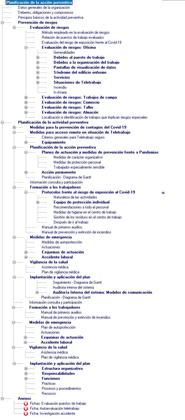 �rbol de contenido