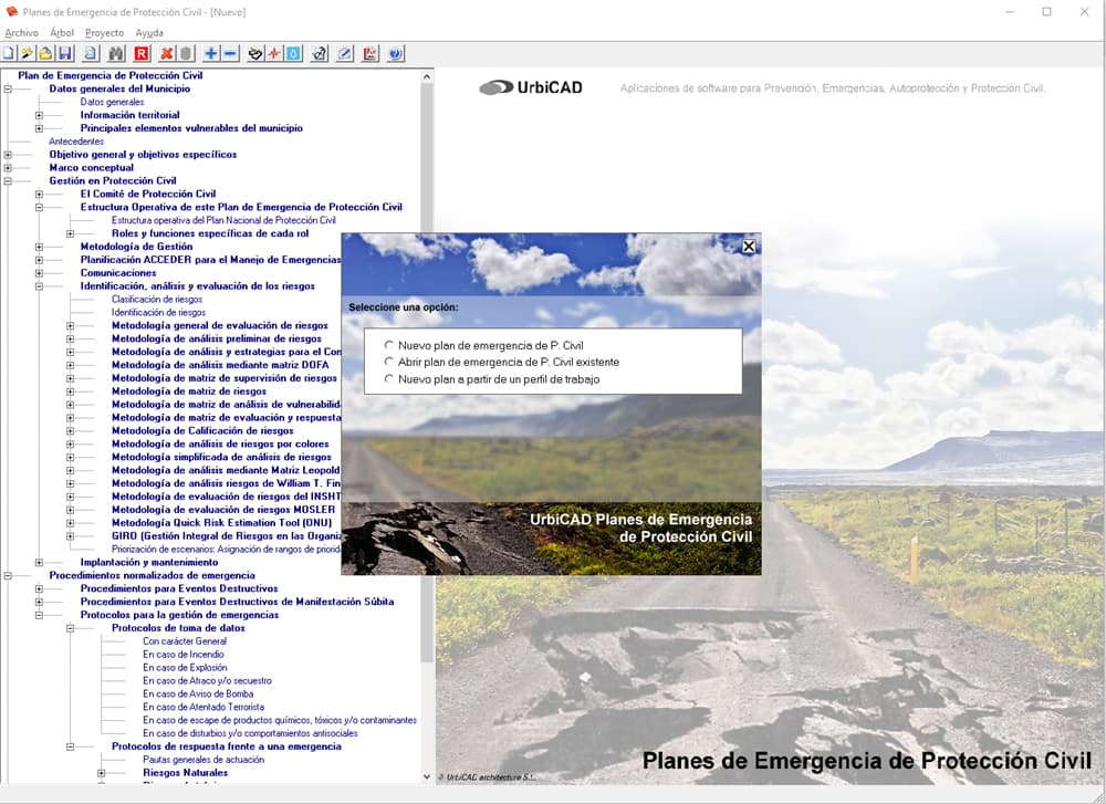 Planes de Emergencia de Proteccin Civil: Imagen pantalla aplicacin de software