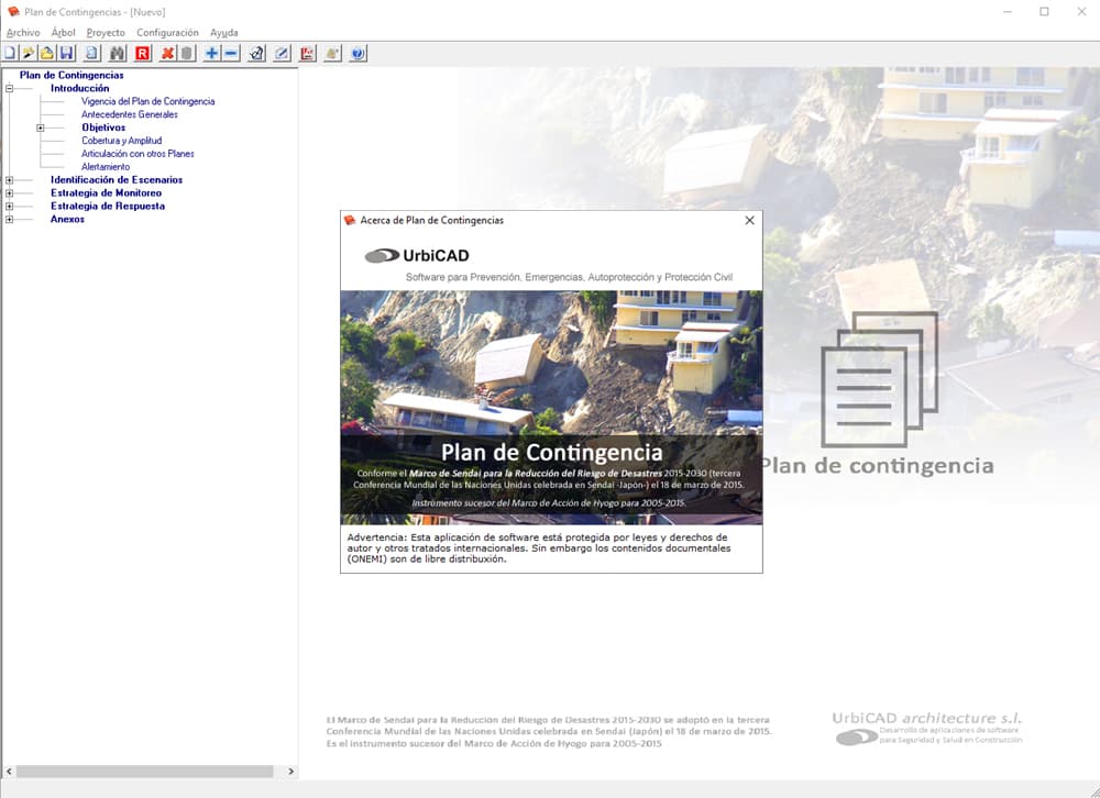 Planes de Emergencia de Proteccin Civil: Imagen pantalla aplicacin de software