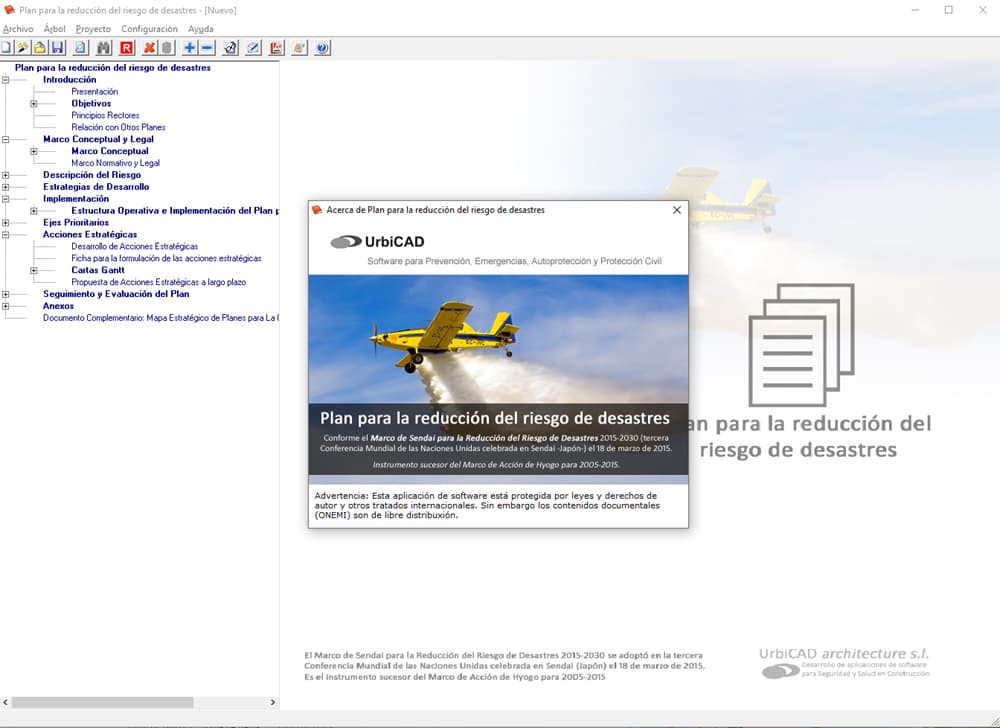 Planes de Emergencia de Proteccin Civil: Imagen pantalla aplicacin de software