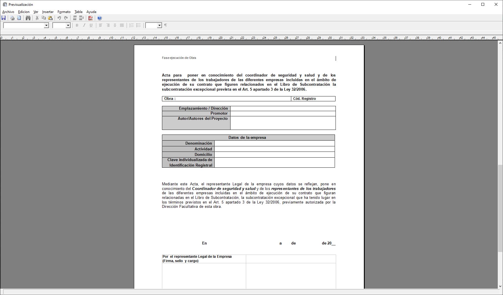 Actas e informes personalizados