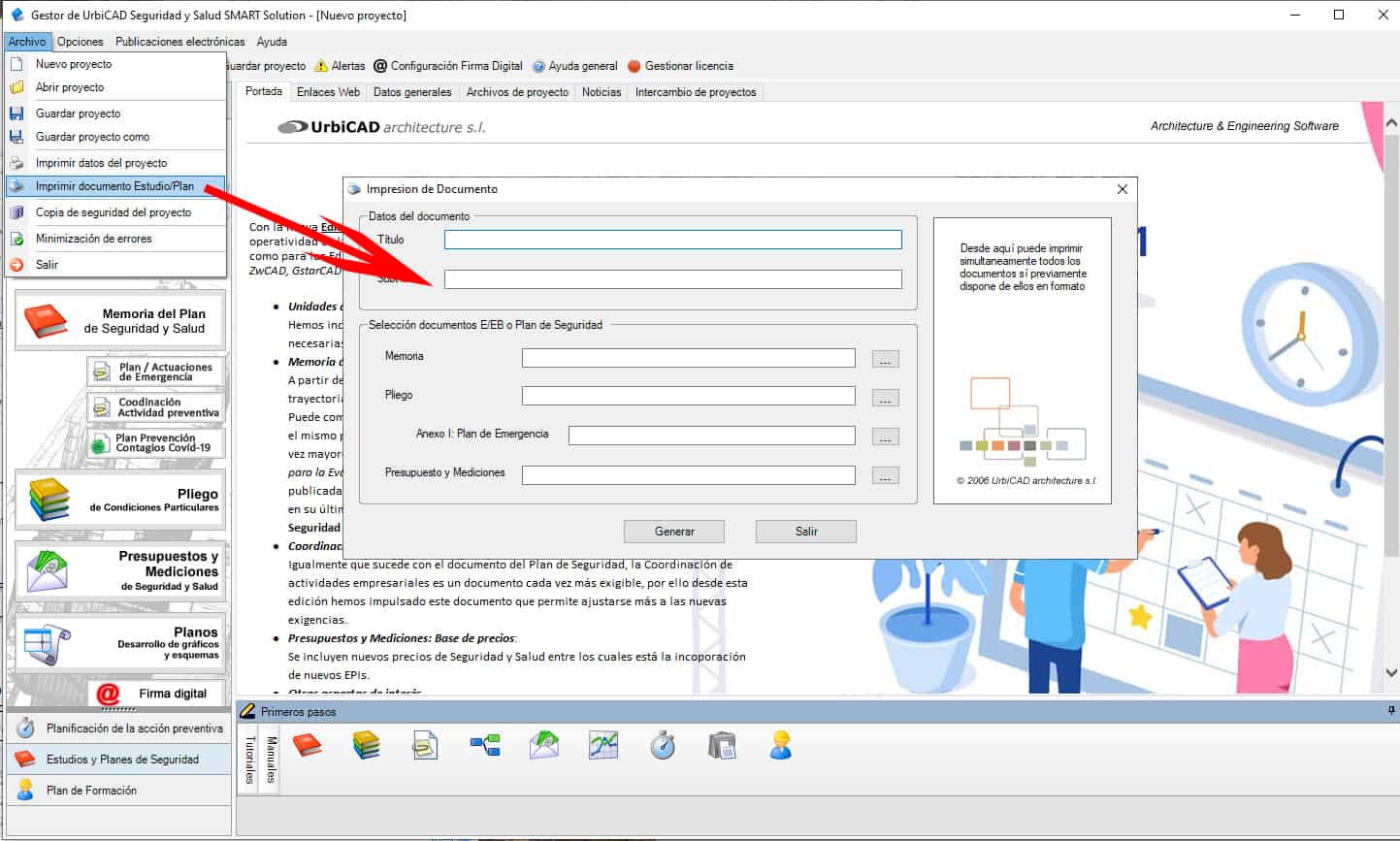 Cómo obtener docx e imprimirlo con UrbiCAD