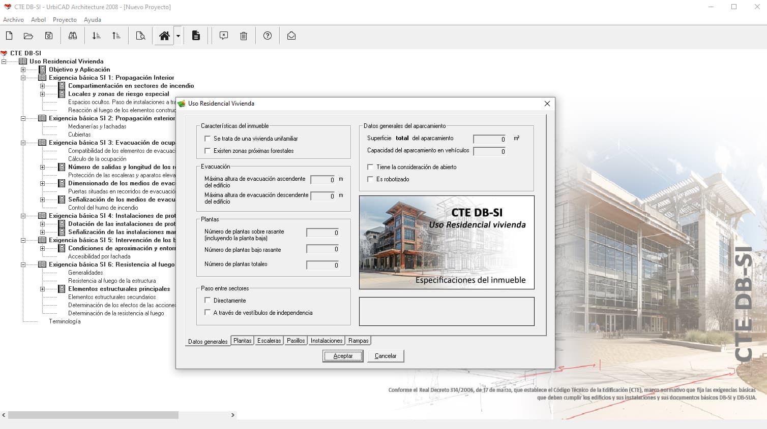Programa Plan Autoprotección DB-SI: Uso Residencial Vivienda