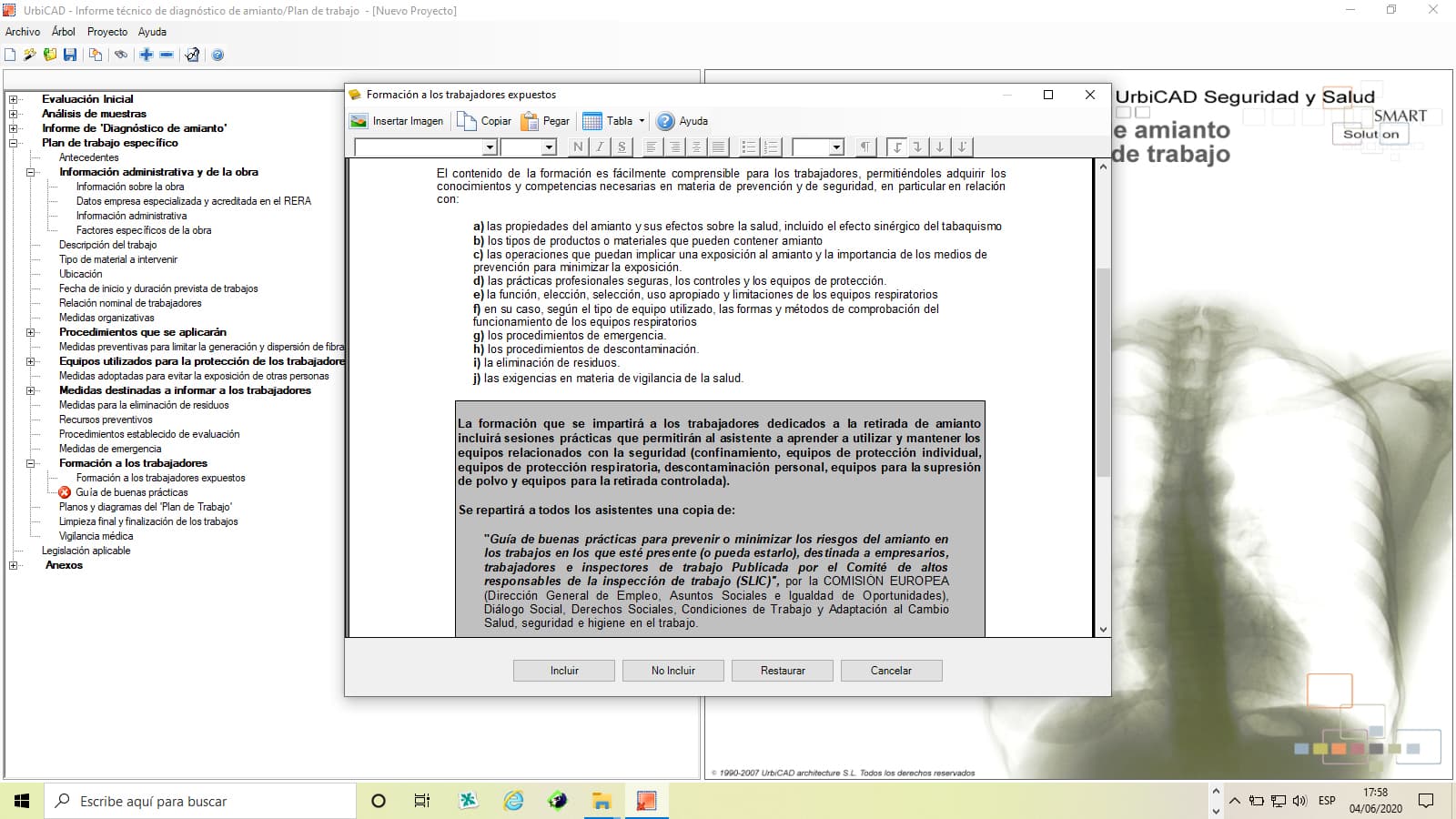Programa de inspecciones técnicas y planes de trabajo para Amianto con UrbiCAD