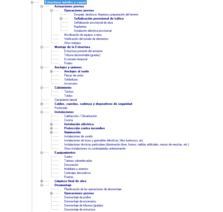 ÁRBOL DE EXPLORACIÓN ESTRUCTURAS MÓVILES Y CARPAS