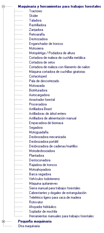 RBOL DE MAQUINARIA FORESTAL
