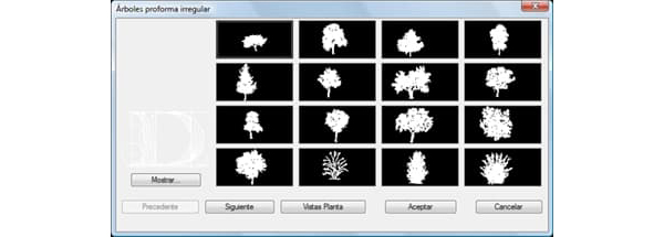 Detalles CAD: Árboles de forma irregular
