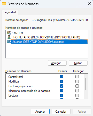 UrbiCAD: Asignar Permisos