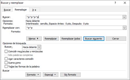 ¿Cómo elimiar globalmente lineas en blanco del documento Word?