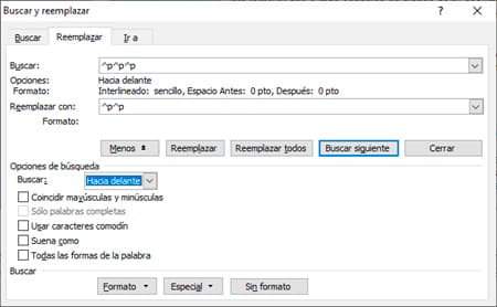 Eliminar lineas en blanco