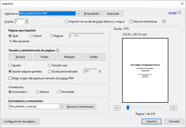 Cómo imprimir un documento desde la Impresora del sistema