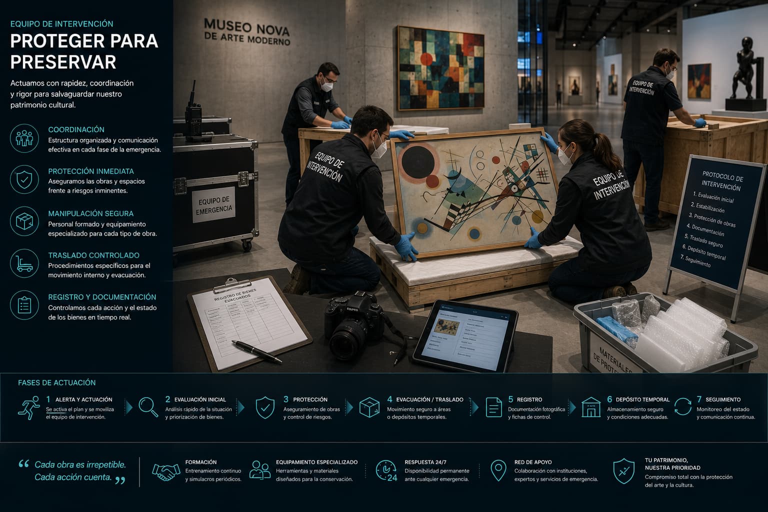 Equipo de intervención del Museo Nova