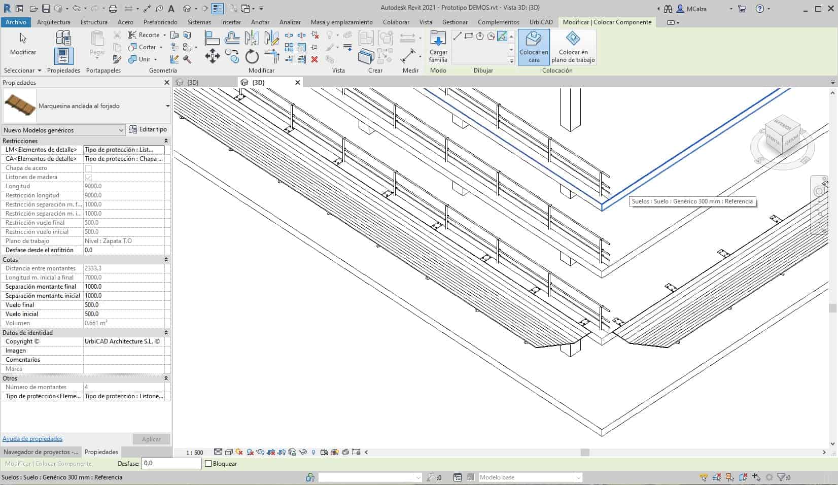 Aplicación o complemento para Revit BIM con protecciones colectivas, medios auxiliares, maquinaria, tablas de planificación y contenidos y evaluación de riesgos con UrbiCAD
