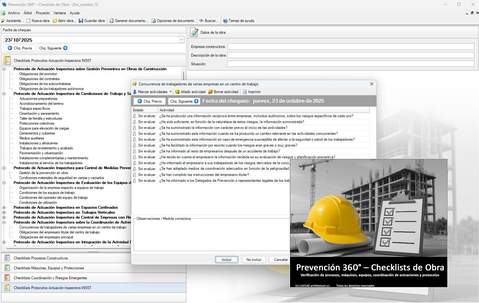 Prevención 360° – Checklists de Obra